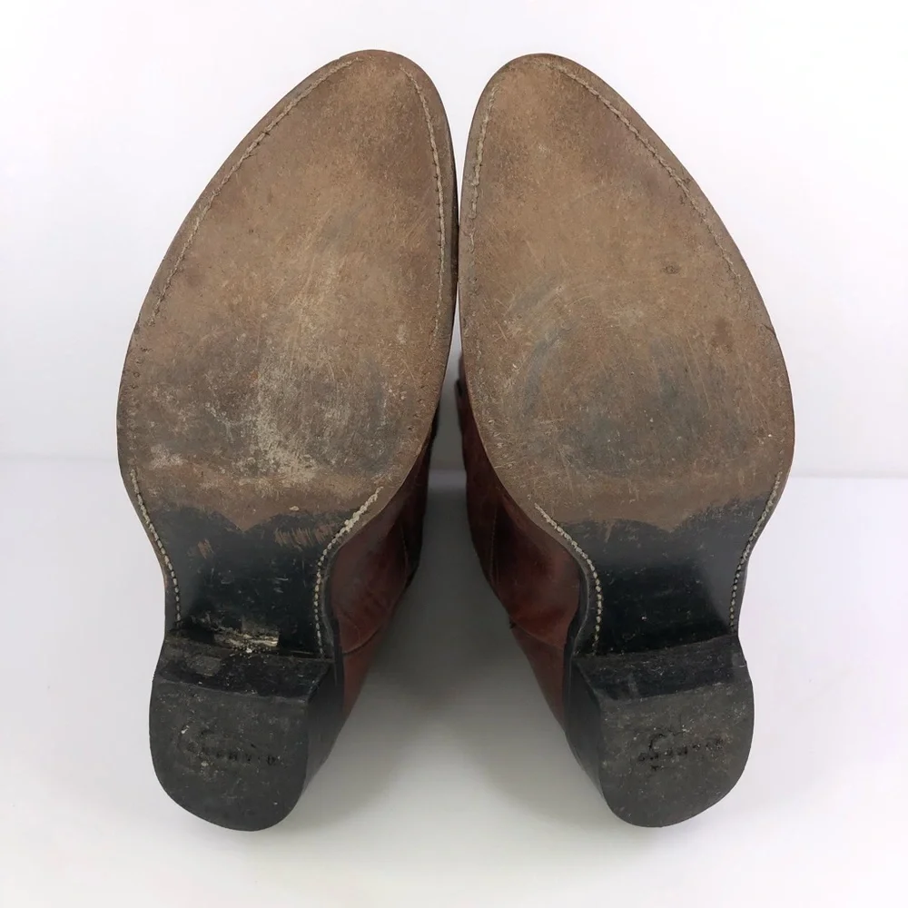 Diamond J by Justin Brown Leather Cowboy Western Boots Size 9D